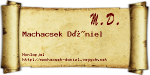 Machacsek Dániel névjegykártya